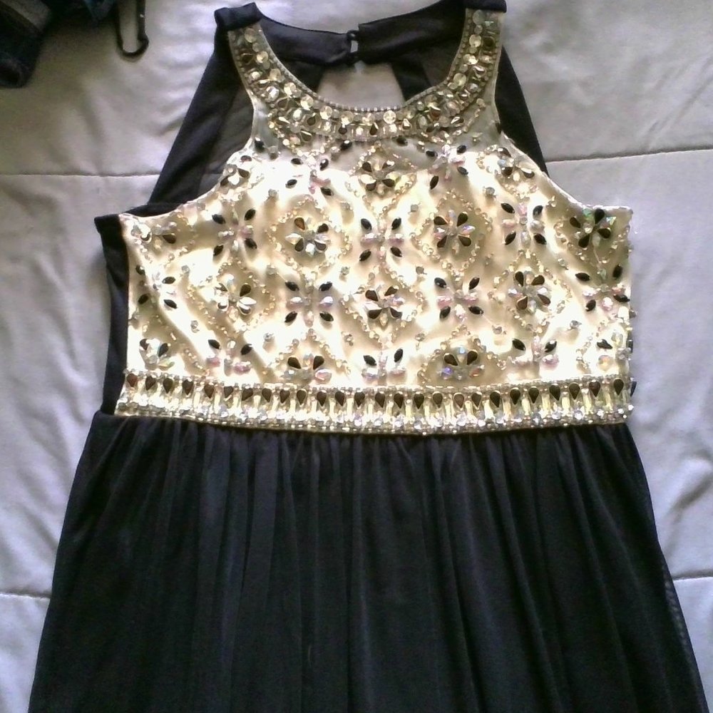 black gold fancey dress